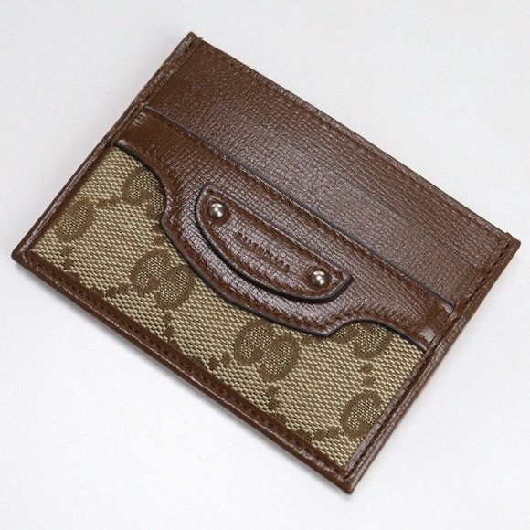 Gucci The Hacker Project Gucci x Balenciaga Card Case GG Leather Brown New - Picture 4 of 8